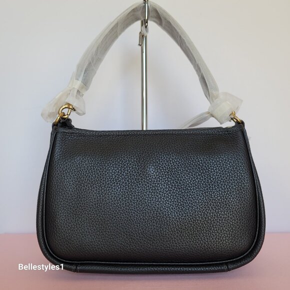 COACH Cary Soft Pebbled Leather with Convertible Straps Crossbody- Black color - Picture 7 of 16